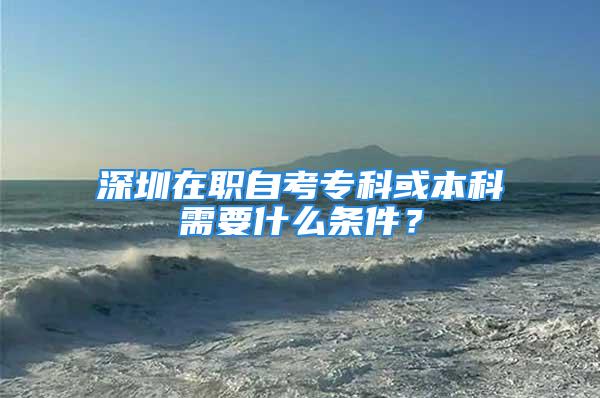 深圳在職自考專科或本科需要什么條件？