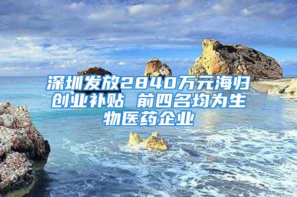 深圳發(fā)放2840萬(wàn)元海歸創(chuàng)業(yè)補(bǔ)貼 前四名均為生物醫(yī)藥企業(yè)