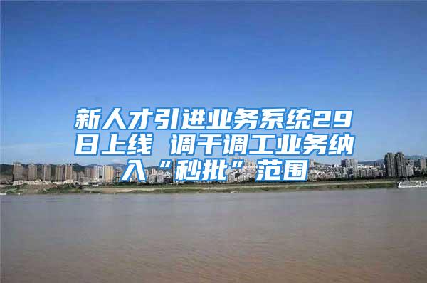 新人才引進(jìn)業(yè)務(wù)系統(tǒng)29日上線 調(diào)干調(diào)工業(yè)務(wù)納入“秒批”范圍