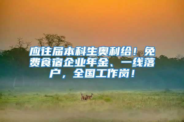 應往屆本科生奧利給！免費食宿企業(yè)年金、一線落戶，全國工作崗！