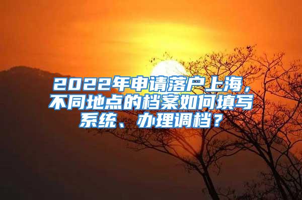 2022年申請落戶上海，不同地點(diǎn)的檔案如何填寫系統(tǒng)、辦理調(diào)檔？