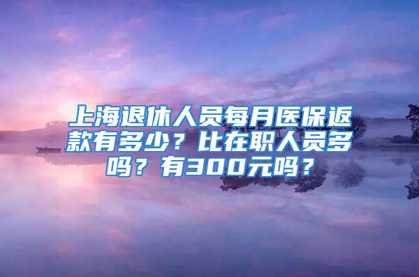 上海退休人員每月醫(yī)保返款有多少？比在職人員多嗎？有300元嗎？