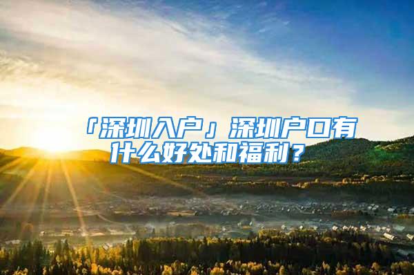 「深圳入戶」深圳戶口有什么好處和福利？