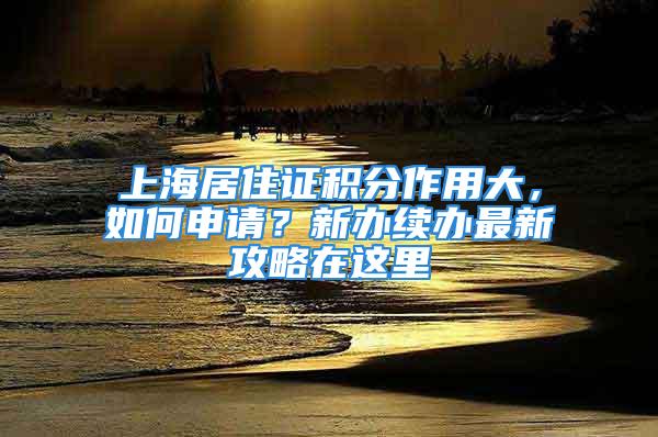 上海居住證積分作用大，如何申請？新辦續(xù)辦最新攻略在這里