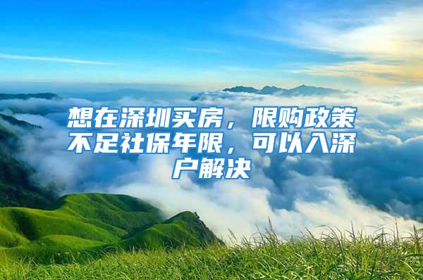 想在深圳買房，限購(gòu)政策不足社保年限，可以入深戶解決