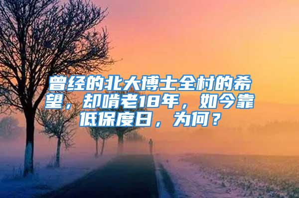 曾經(jīng)的北大博士全村的希望，卻啃老18年，如今靠低保度日，為何？