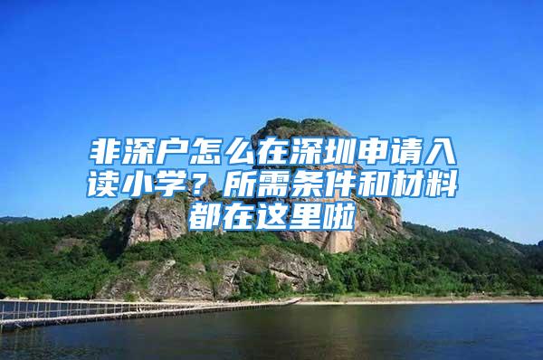 非深戶怎么在深圳申請(qǐng)入讀小學(xué)？所需條件和材料都在這里啦