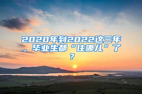 2020年到2022這三年，畢業(yè)生都“住哪兒”了？