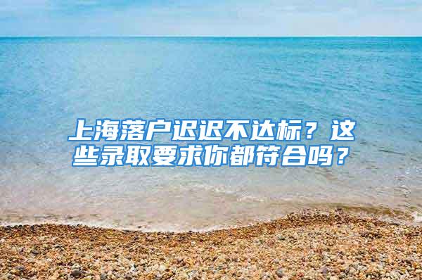 上海落戶遲遲不達標？這些錄取要求你都符合嗎？