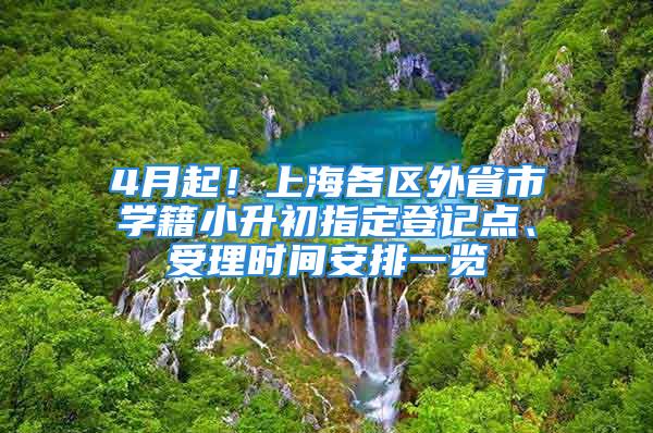 4月起！上海各區(qū)外省市學籍小升初指定登記點、受理時間安排一覽