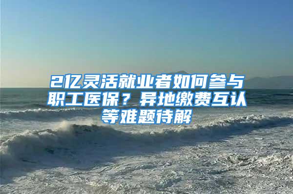 2億靈活就業(yè)者如何參與職工醫(yī)保？異地繳費(fèi)互認(rèn)等難題待解