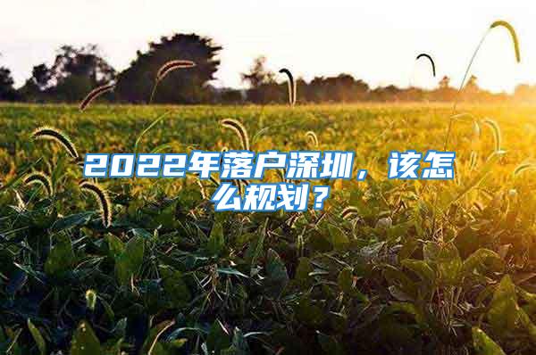 2022年落戶深圳，該怎么規(guī)劃？