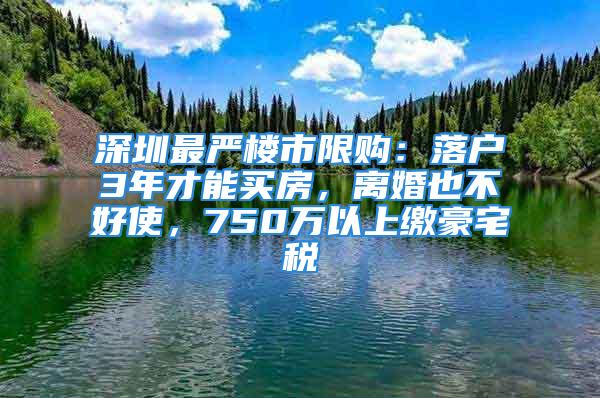 深圳最嚴(yán)樓市限購(gòu)：落戶3年才能買房，離婚也不好使，750萬以上繳豪宅稅