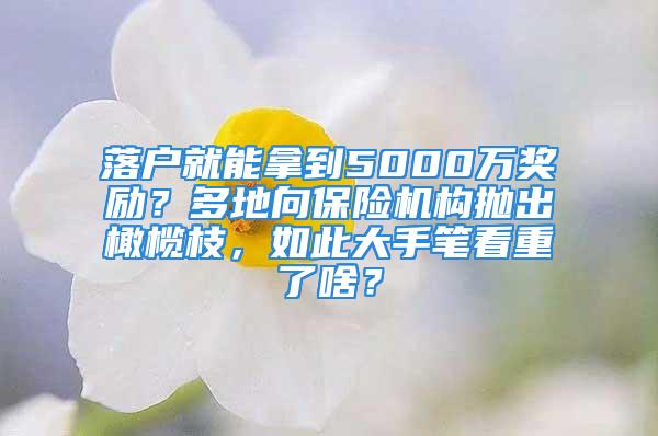 落戶就能拿到5000萬獎勵？多地向保險機(jī)構(gòu)拋出橄欖枝，如此大手筆看重了啥？