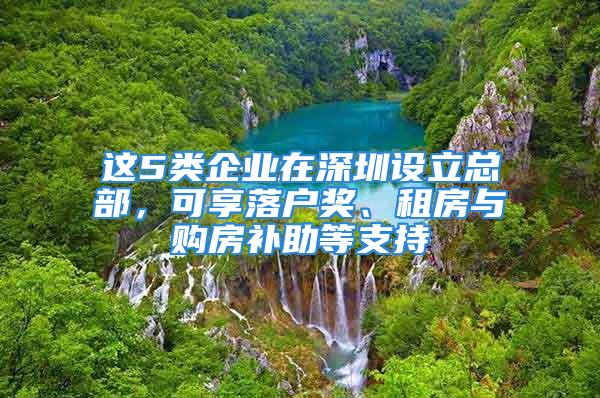 這5類企業(yè)在深圳設(shè)立總部，可享落戶獎、租房與購房補助等支持