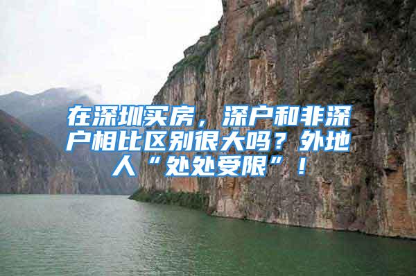 在深圳買房，深戶和非深戶相比區(qū)別很大嗎？外地人“處處受限”！