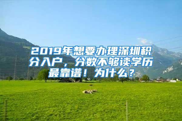 2019年想要辦理深圳積分入戶，分?jǐn)?shù)不夠讀學(xué)歷最靠譜！為什么？