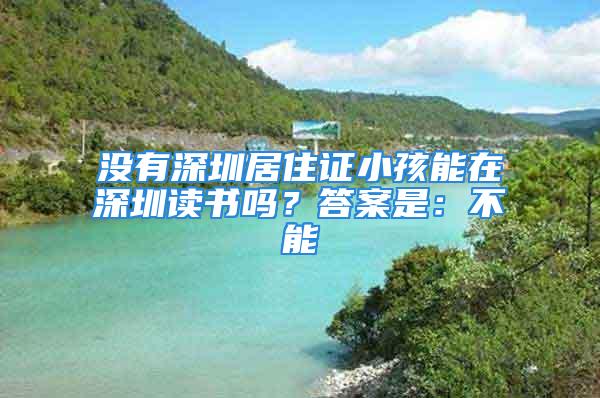 沒有深圳居住證小孩能在深圳讀書嗎？答案是：不能