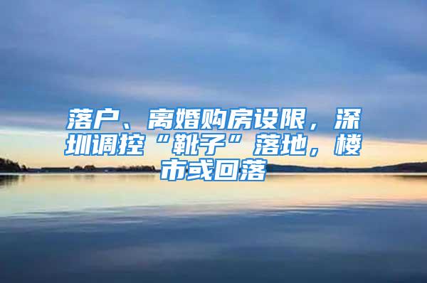 落戶、離婚購房設(shè)限，深圳調(diào)控“靴子”落地，樓市或回落