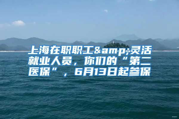 上海在職職工&靈活就業(yè)人員，你們的“第二醫(yī)?！保?月13日起參保