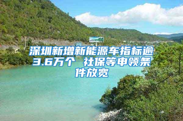 深圳新增新能源車(chē)指標(biāo)逾3.6萬(wàn)個(gè) 社保等申領(lǐng)條件放寬