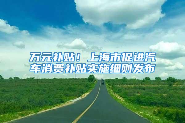 萬元補貼！上海市促進汽車消費補貼實施細則發(fā)布