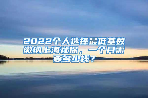 2022個(gè)人選擇最低基數(shù)繳納上海社保，一個(gè)月需要多少錢(qián)？