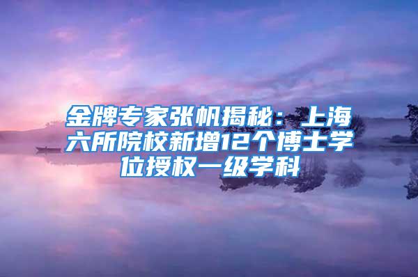 金牌專家張帆揭秘：上海六所院校新增12個(gè)博士學(xué)位授權(quán)一級(jí)學(xué)科