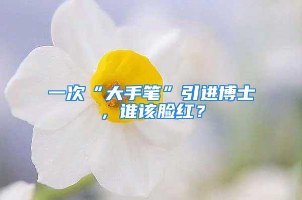 一次“大手筆”引進博士，誰該臉紅？