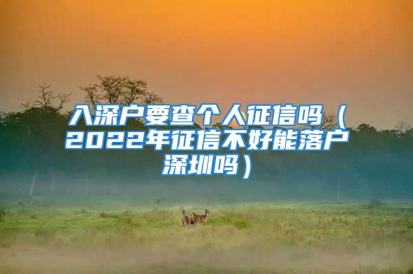 入深戶(hù)要查個(gè)人征信嗎（2022年征信不好能落戶(hù)深圳嗎）