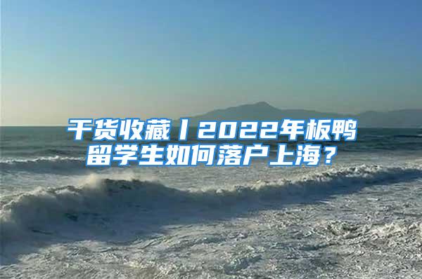 干貨收藏丨2022年板鴨留學(xué)生如何落戶上海？