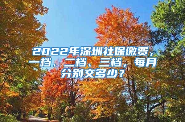 2022年深圳社保繳費，一檔、二檔、三檔，每月分別交多少？