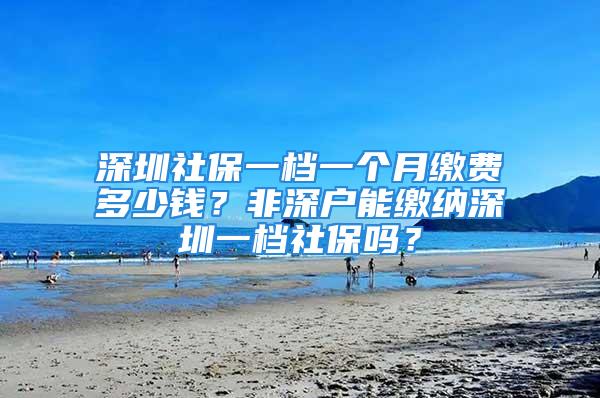 深圳社保一檔一個月繳費(fèi)多少錢？非深戶能繳納深圳一檔社保嗎？