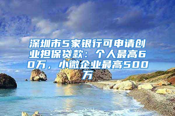 深圳市5家銀行可申請(qǐng)創(chuàng)業(yè)擔(dān)保貸款：個(gè)人最高60萬(wàn)，小微企業(yè)最高500萬(wàn)