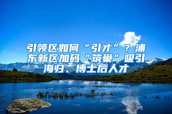 引領(lǐng)區(qū)如何“引才”？浦東新區(qū)加碼“筑巢”吸引海歸、博士后人才