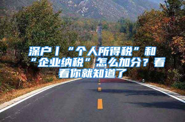 深戶丨“個(gè)人所得稅”和“企業(yè)納稅”怎么加分？看看你就知道了