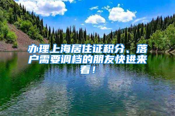 辦理上海居住證積分、落戶需要調(diào)檔的朋友快進來看！