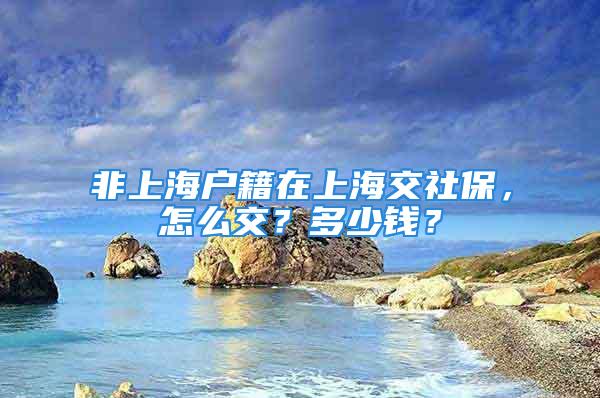 非上海戶籍在上海交社保，怎么交？多少錢？