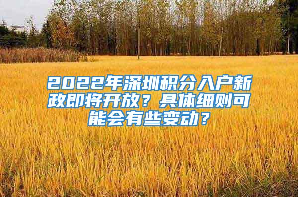 2022年深圳積分入戶新政即將開放？具體細則可能會有些變動？