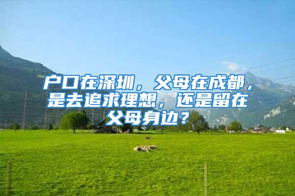 戶口在深圳，父母在成都，是去追求理想，還是留在父母身邊？