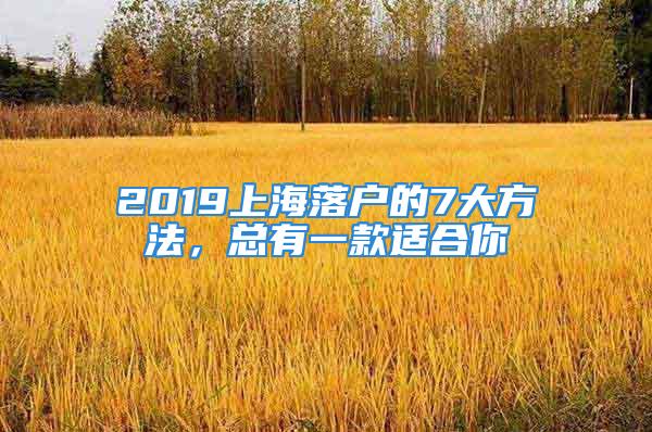 2019上海落戶的7大方法，總有一款適合你