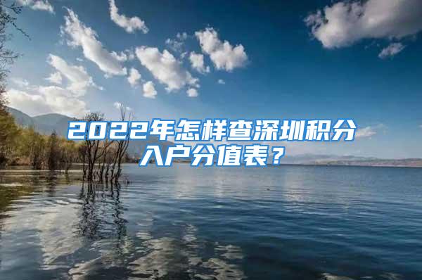 2022年怎樣查深圳積分入戶分值表？