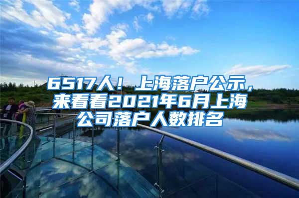 6517人！上海落戶公示，來看看2021年6月上海公司落戶人數(shù)排名