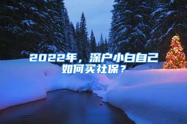 2022年，深戶小白自己如何買社保？