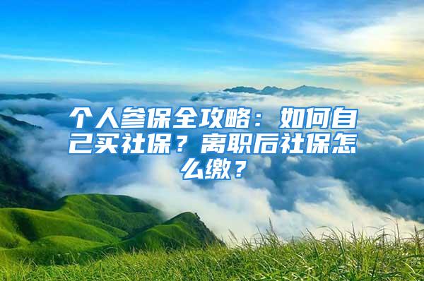 個(gè)人參保全攻略：如何自己買社保？離職后社保怎么繳？