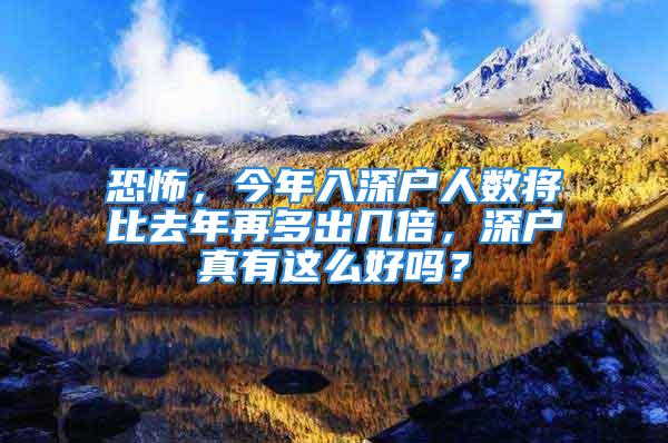 恐怖，今年入深戶人數(shù)將比去年再多出幾倍，深戶真有這么好嗎？