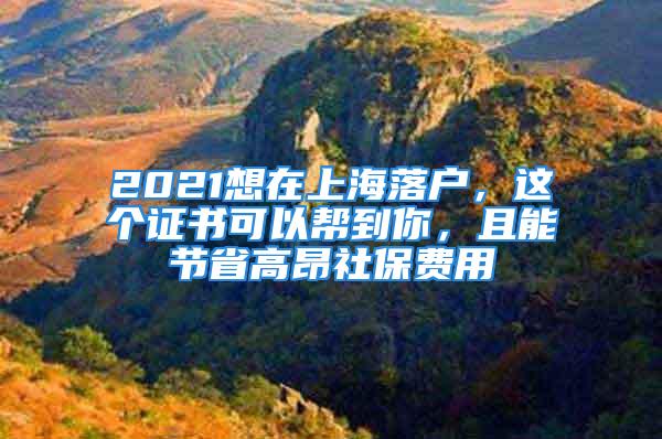 2021想在上海落戶，這個(gè)證書可以幫到你，且能節(jié)省高昂社保費(fèi)用