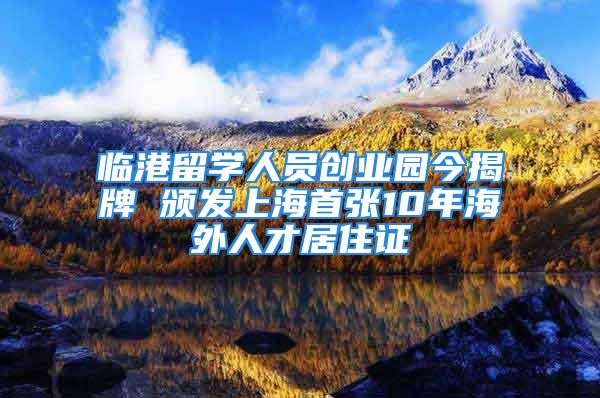 臨港留學(xué)人員創(chuàng)業(yè)園今揭牌 頒發(fā)上海首張10年海外人才居住證