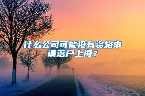 什么公司可能沒有資格申請落戶上海？