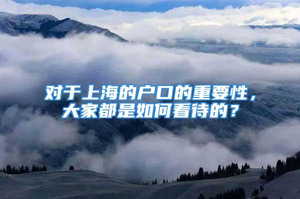 對于上海的戶口的重要性，大家都是如何看待的？